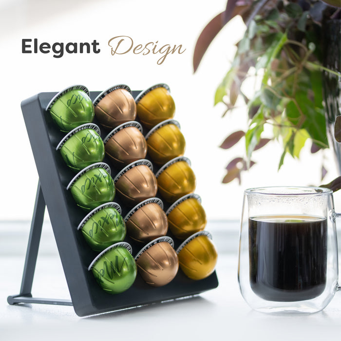 Vertuo Pod Holder Stand for Nespresso Vertuo Capsule Storage Organizer for Countertop, Drawer, or Wall Mount